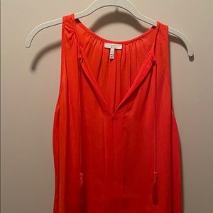 Silk Sleeveless Blouse with Tassels